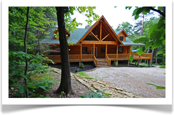 large lodge with full view and green roof