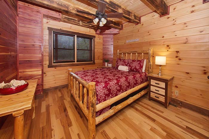 Master bedroom, log bed
