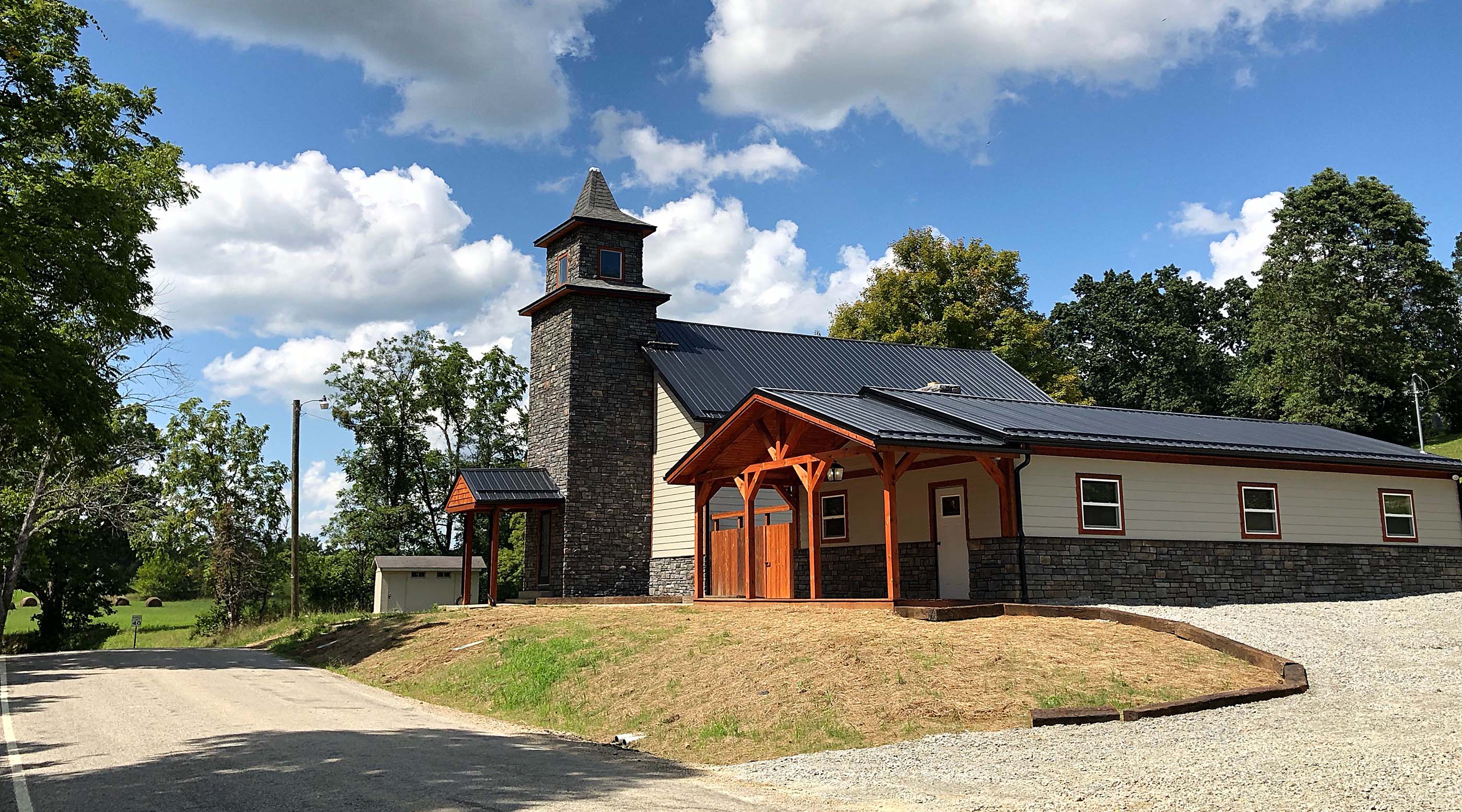 Chapel Valley Lodge, a converted white country church in the Hocking Hills