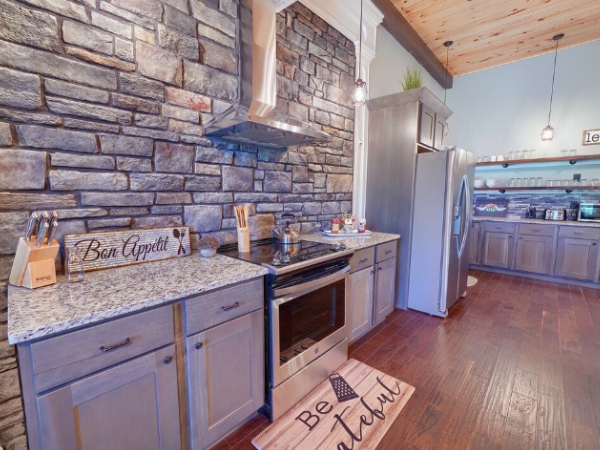 Quaint and rustic cabin kitchen