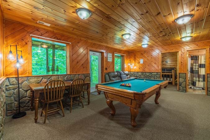 Pool table in the game room
