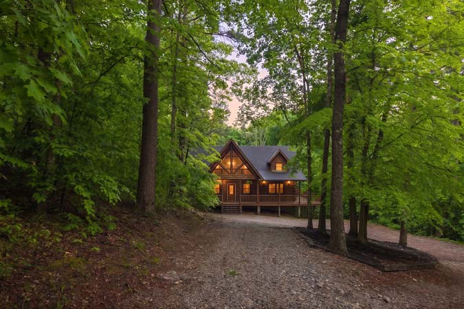 A private, wooded setting
