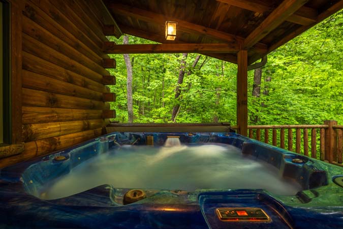 Hot tub among the trees