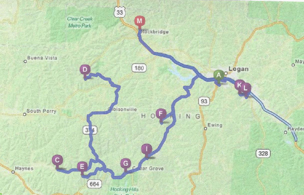 hocking hills serenity cabins location map office location map