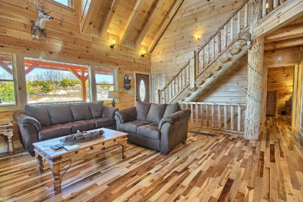 Warm and inviting cabin interior