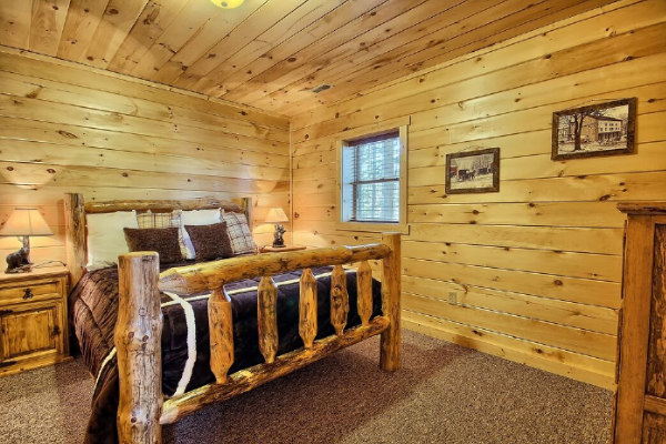 Cozy cabin ambiance for a restful sleep