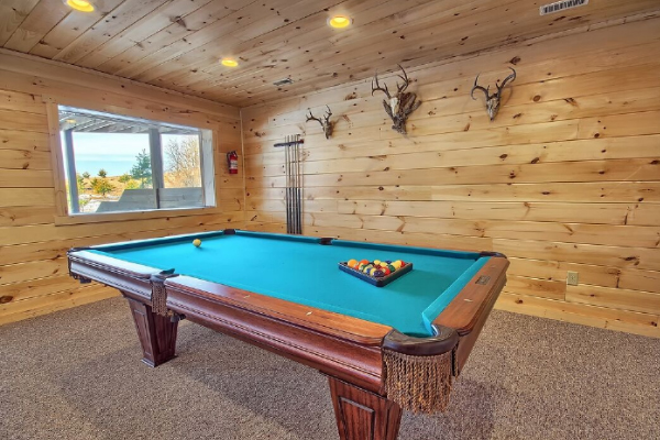 Rustic cabin game room with vintage charm