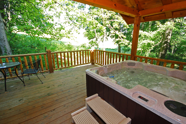 Tranquil retreat on the cabin deck with  hot tub