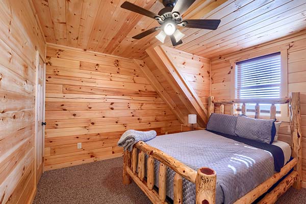 Tranquil ambiance in the cabin bedroom