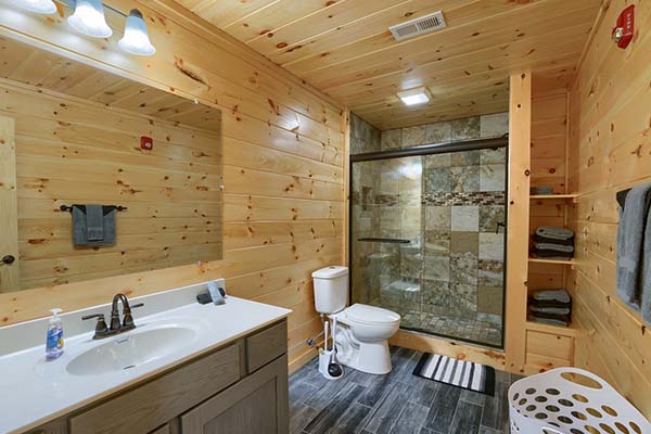 Lower Level Bathroom 2, with Tiled Walk-In Shower